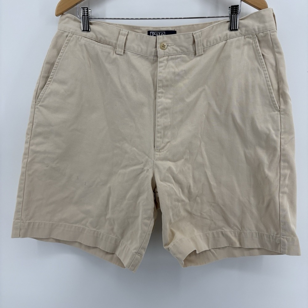 Polo Ralph Lauren Men's 36‎ Chino Shorts Beige Khaki Classic Fit 9" Preppy